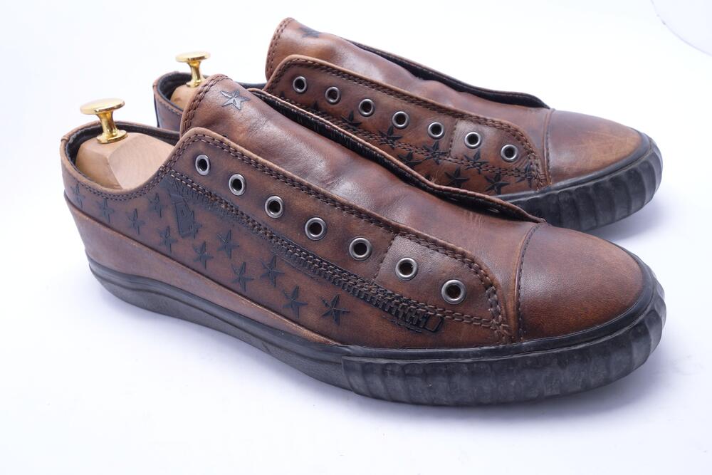 John Varvatos Sneakers Shoes Mens Size 9 Brown Leather Slip On